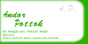 andor pottok business card